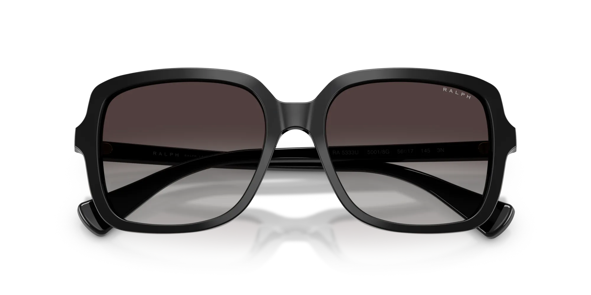 Ralph Lauren RA5333U 50018G Occhiali da sole Acetato Nero Grigio Squadrata Normale Sfumato - immagine 2