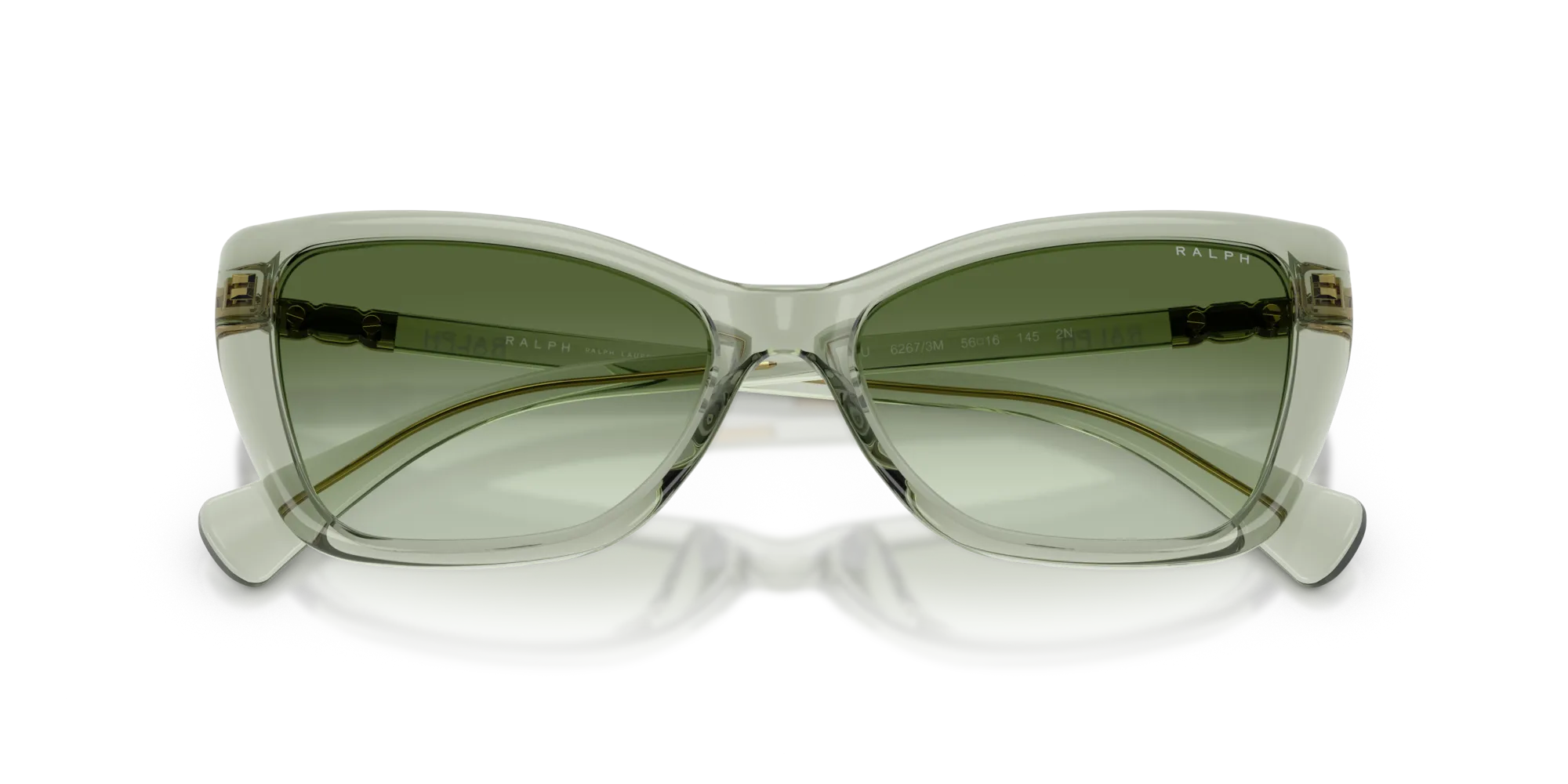 Ralph Lauren RA5332U 62673M Occhiali da sole Iniettato Verde Verde Cat Eye Normale Sfumato - immagine 2