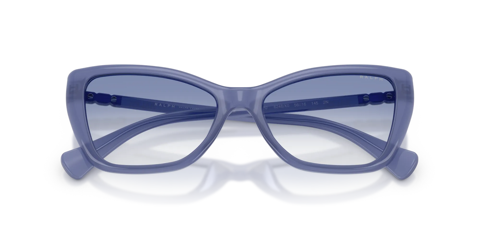 Ralph Lauren RA5332U 6248X0 Occhiali da sole Iniettato Viola Blu Cat Eye Normale Sfumato - immagine 2