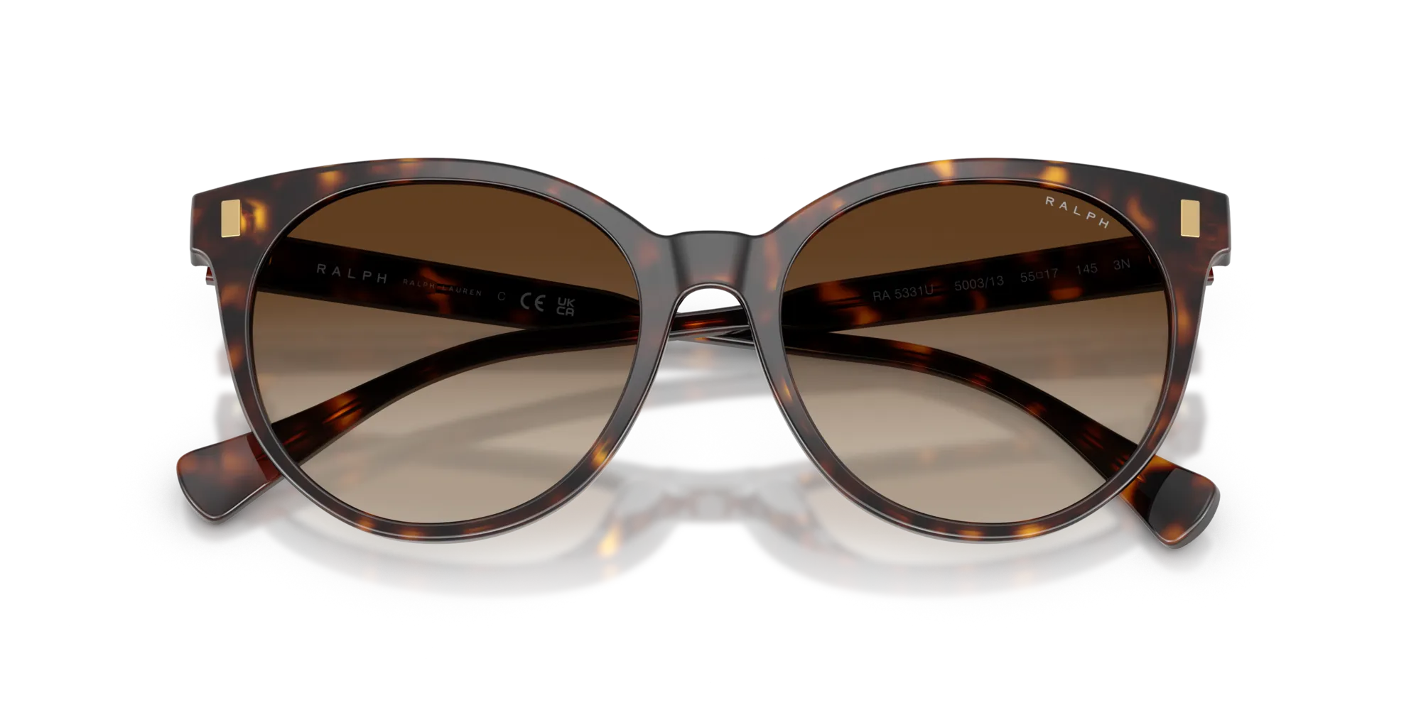 Ralph Lauren RA5331U 500313 Occhiali da sole Acetato Tartaruga Marrone Pantos Normale Sfumato - immagine 2