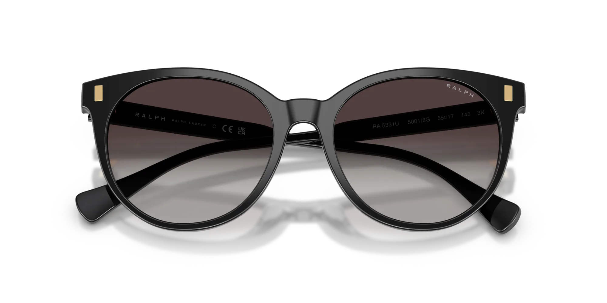 Ralph Lauren RA5331U 50018G Occhiali da sole Acetato Nero Grigio Pantos Normale Sfumato - immagine 2
