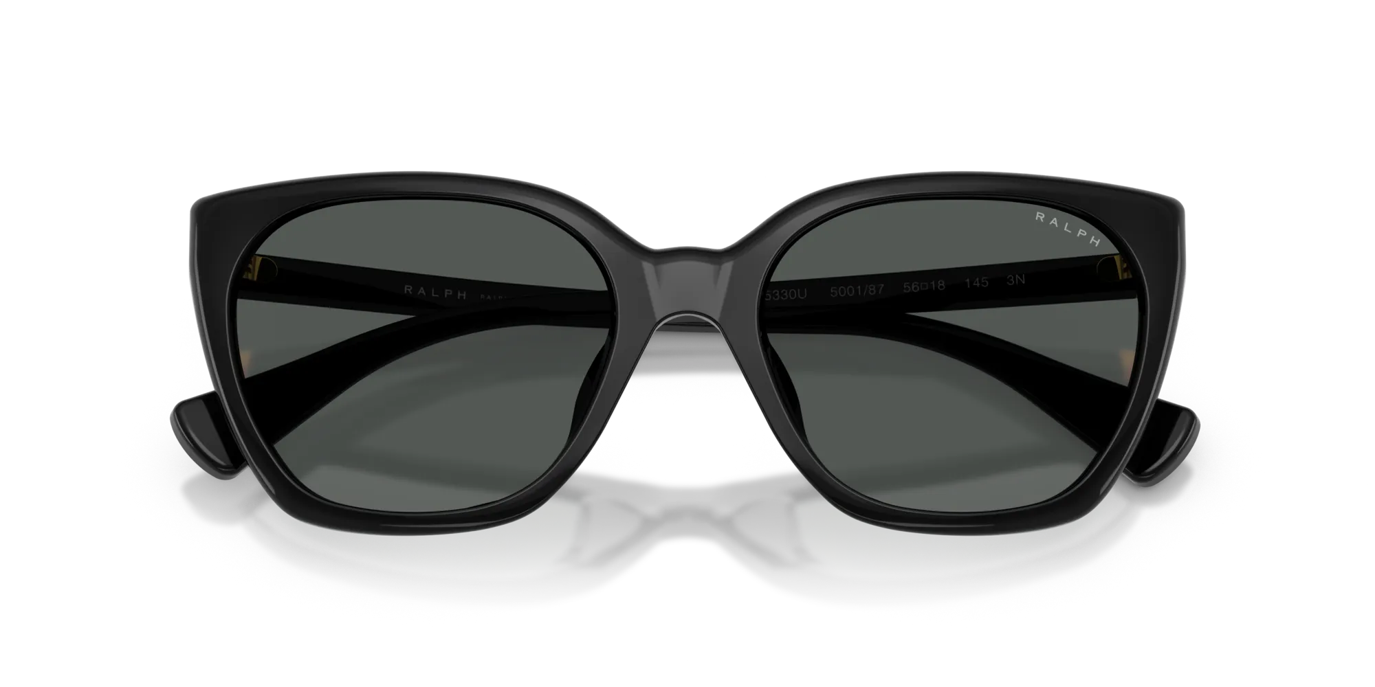 Ralph Lauren RA5330U 500187 Occhiali da sole Acetato Nero Grigio Farfalla Normale - immagine 2
