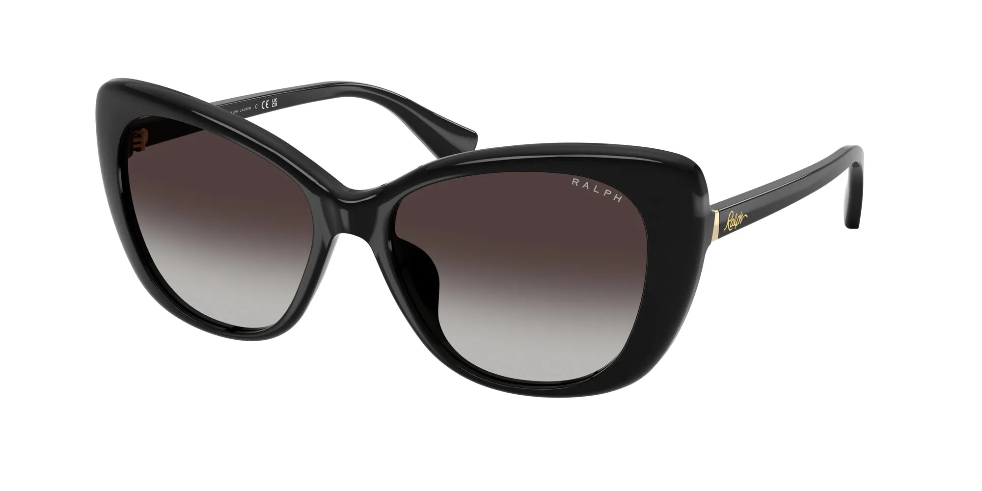 Ralph Lauren RA5329U 50018G Occhiali da sole Acetato Nero Grigio Farfalla Normale Sfumato - immagine 1