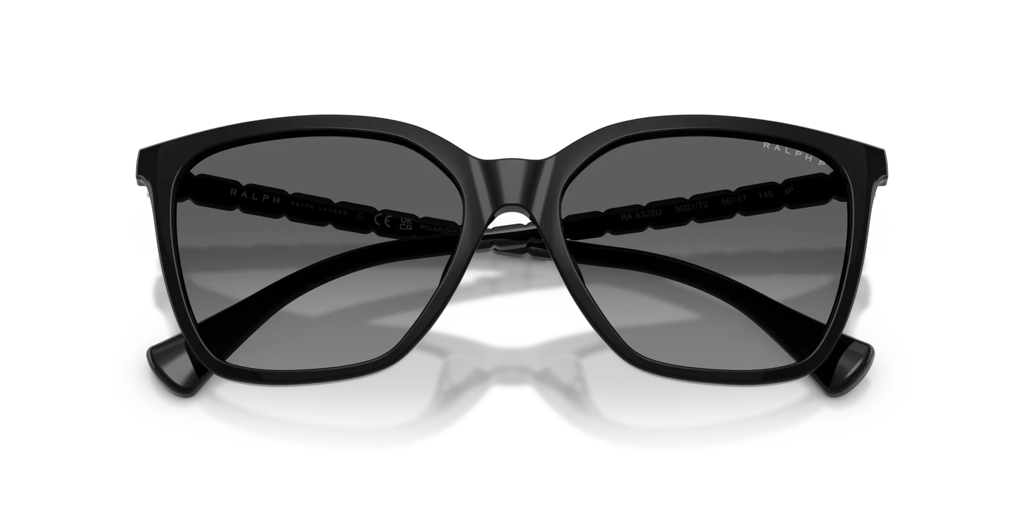 Ralph Lauren RA5328U 5001T3 Occhiali da sole Iniettato Nero Grigio Squadrata Polarizzata - immagine 2
