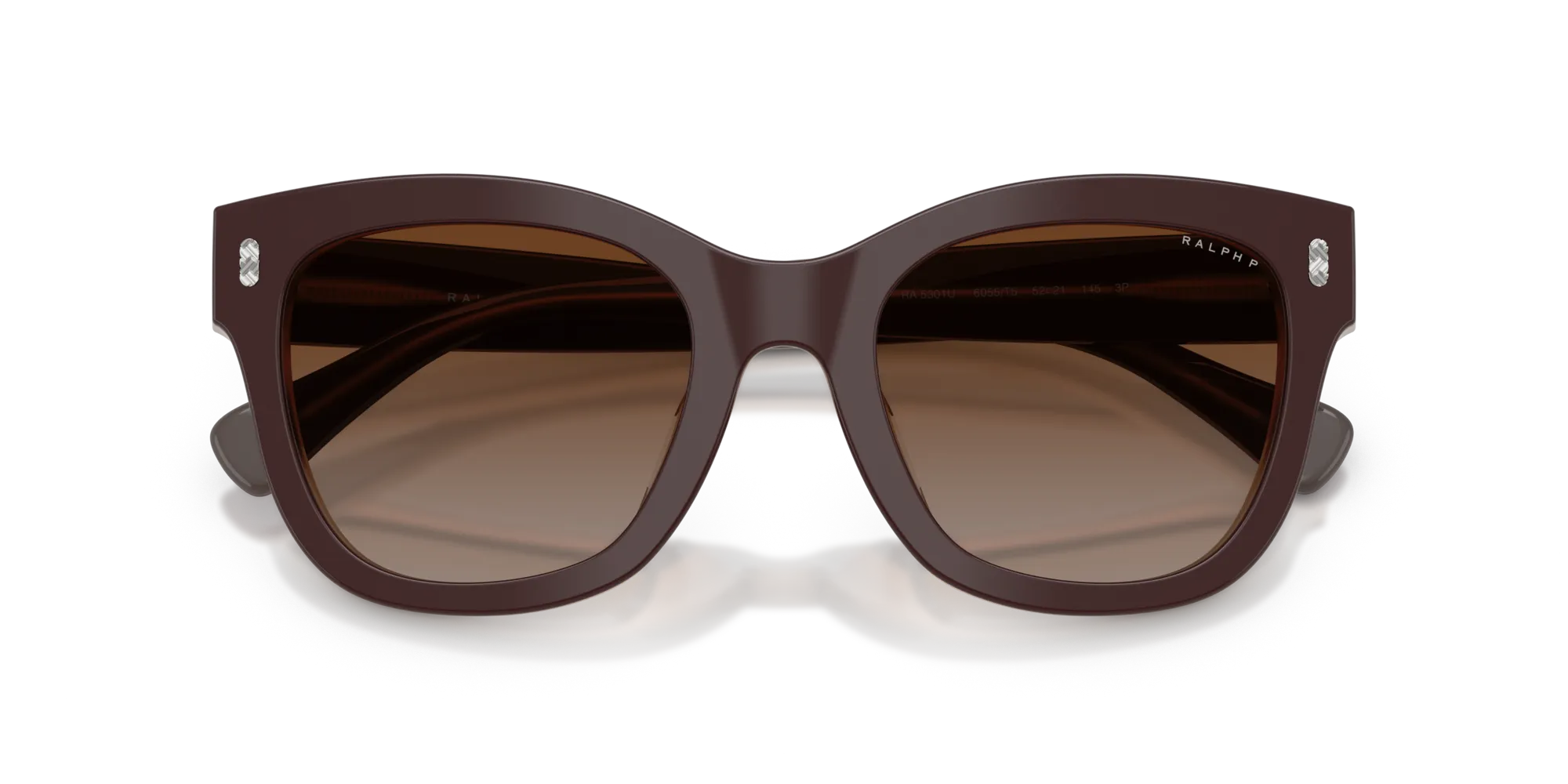 Ralph Lauren RA5301U 6055T5 Occhiali da sole Acetato Marrone Marrone Rotonda Polarizzata - immagine 2