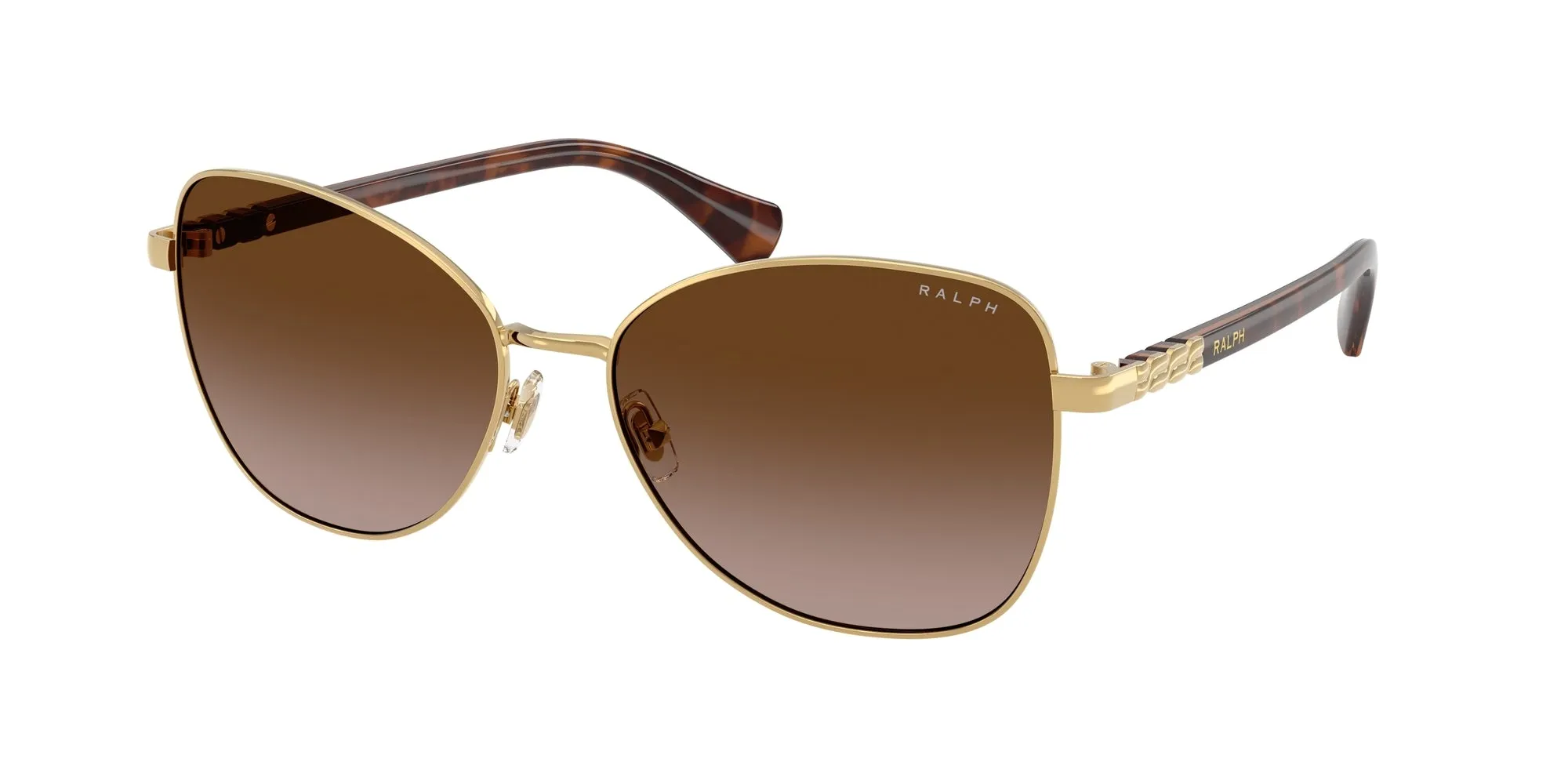 Ralph Lauren RA4147 900413 Occhiali da sole Metallo Oro Marrone Farfalla Normale Sfumato - immagine 1