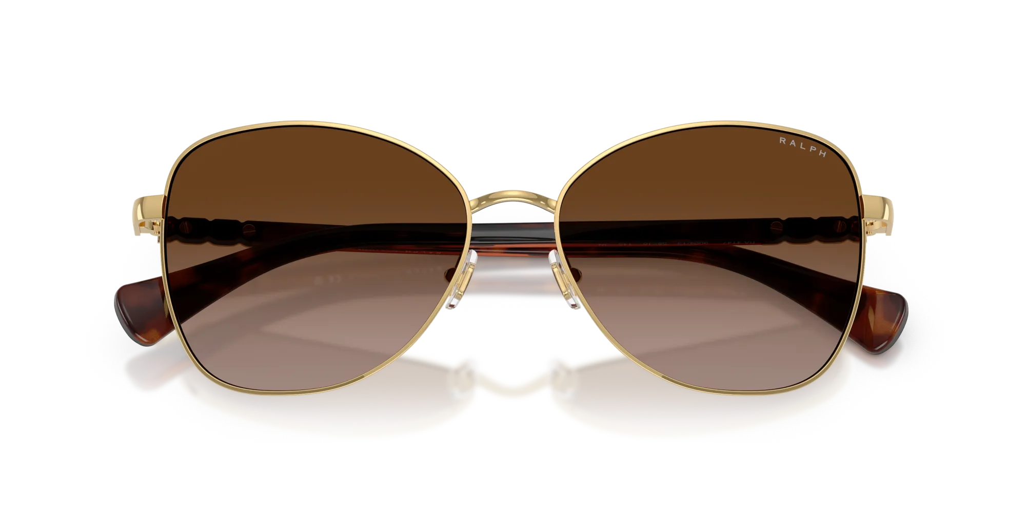 Ralph Lauren RA4147 900413 Occhiali da sole Metallo Oro Marrone Farfalla Normale Sfumato - immagine 2