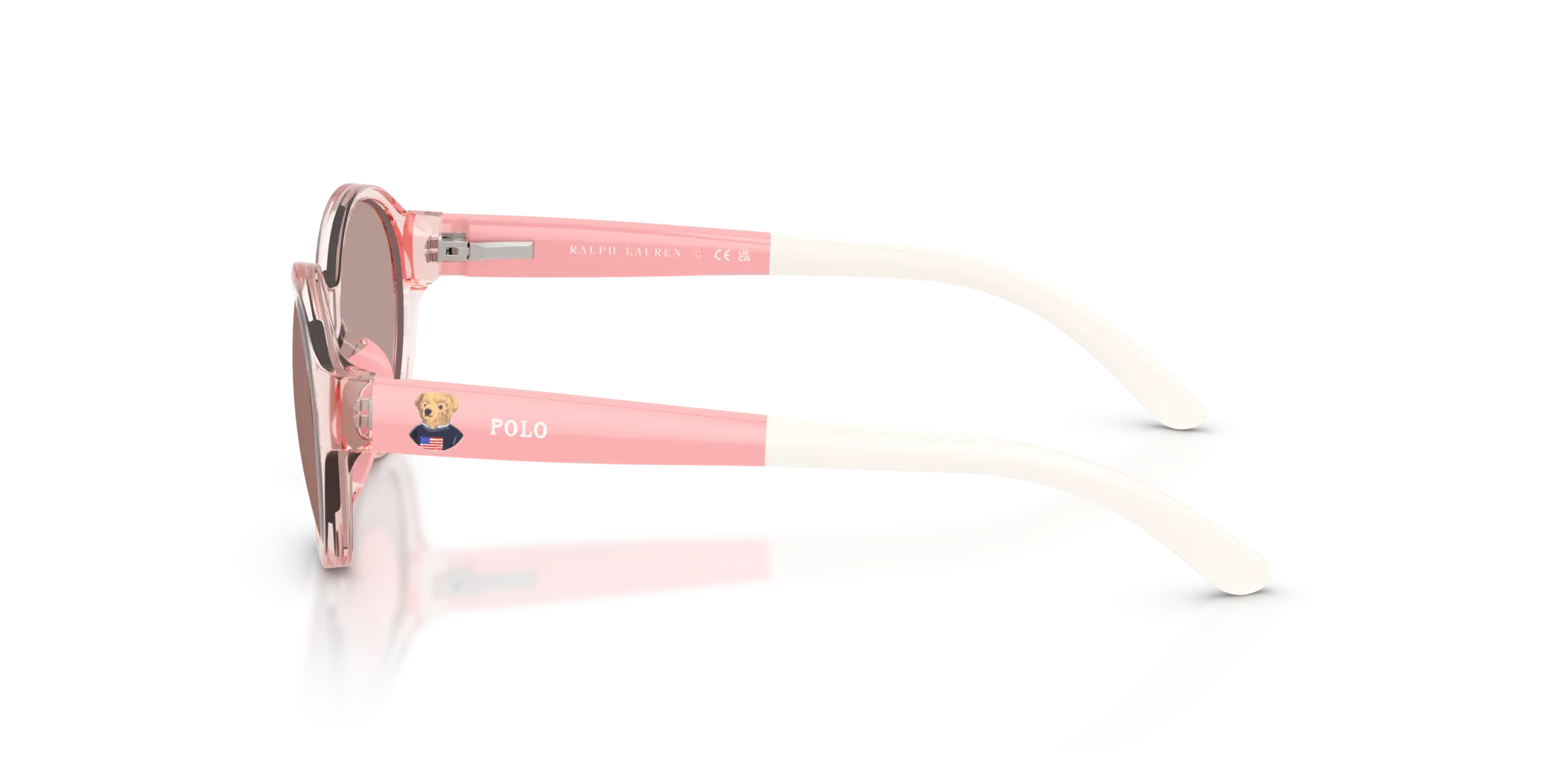 Polo Ralph Lauren PP9510U 62667N Occhiali da sole Iniettato Rosa Marrone Rotonda Normale - immagine 4