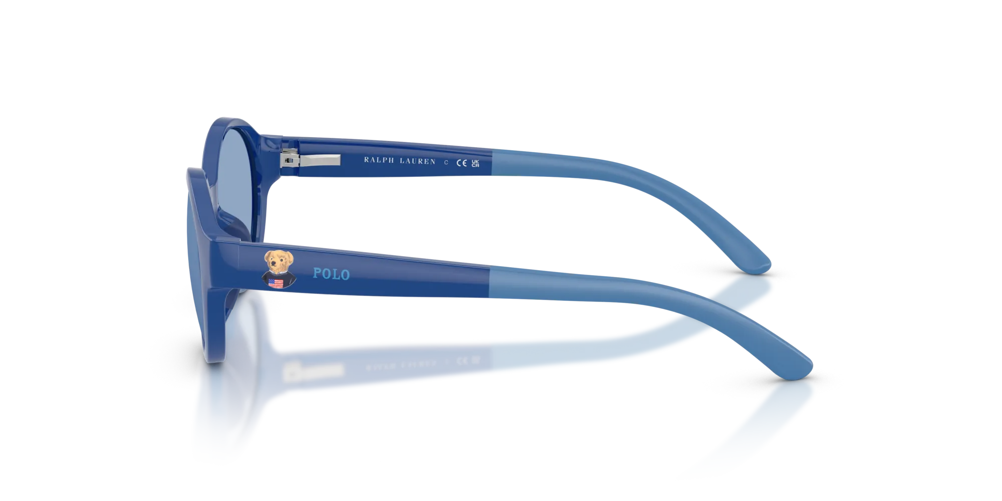 Polo Ralph Lauren PP9510U 596272 Occhiali da sole Iniettato Blu Blu Rotonda Normale - immagine 4