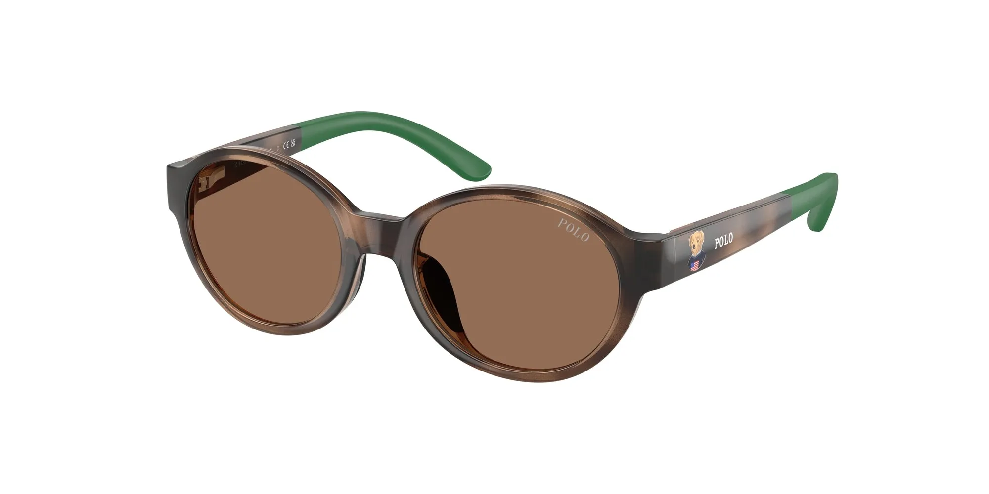Polo Ralph Lauren PP9510U 500373 Occhiali da sole Iniettato Tartaruga Marrone Rotonda Normale - immagine 1