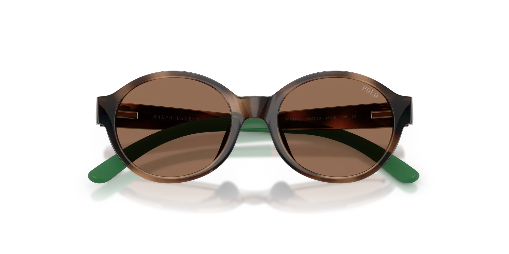Polo Ralph Lauren PP9510U 500373 Occhiali da sole Iniettato Tartaruga Marrone Rotonda Normale - immagine 2