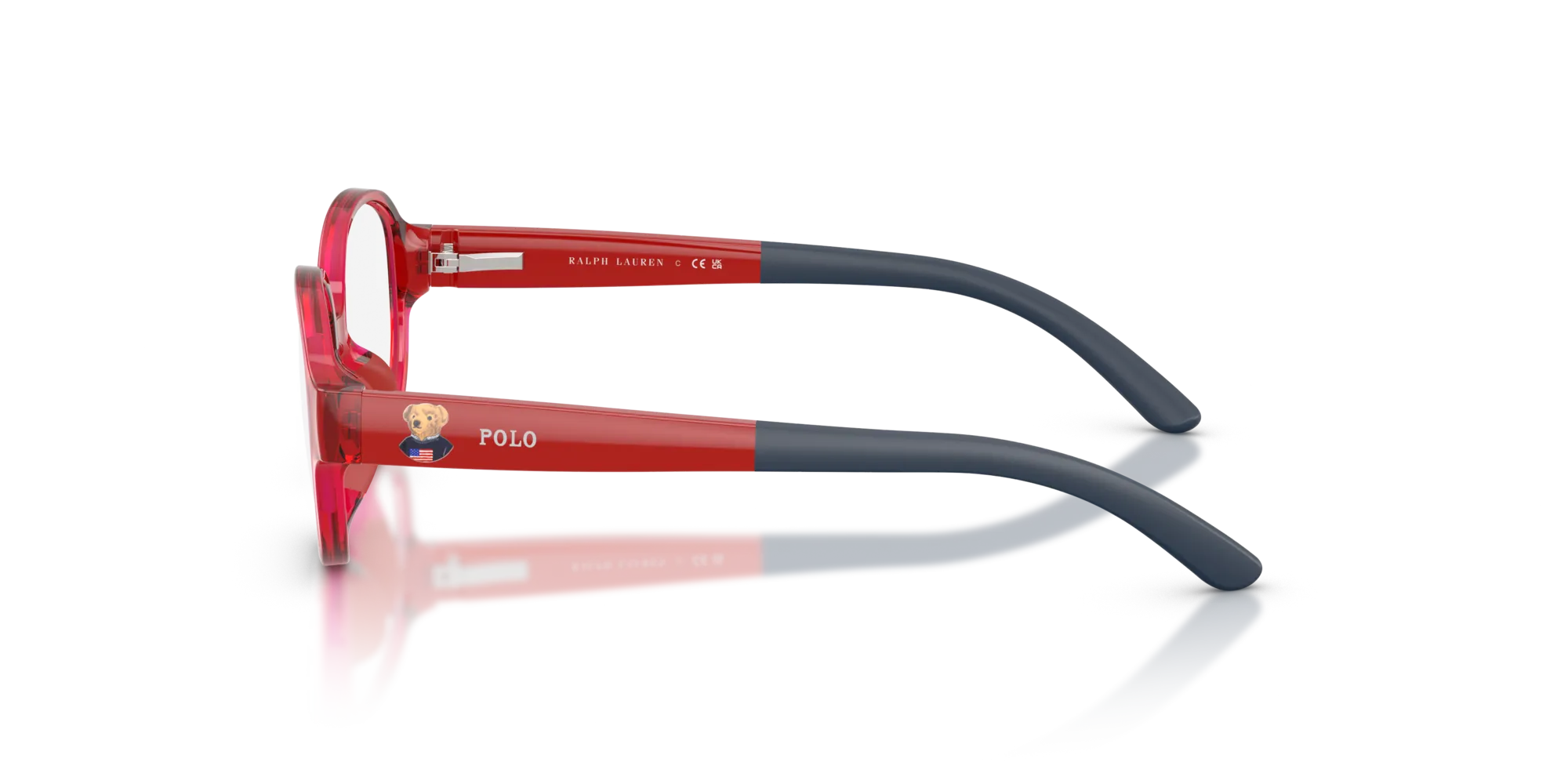 Polo Ralph Lauren PP8552U 5102 Montature da vista Iniettato Rosso Rotonda Normale - immagine 4