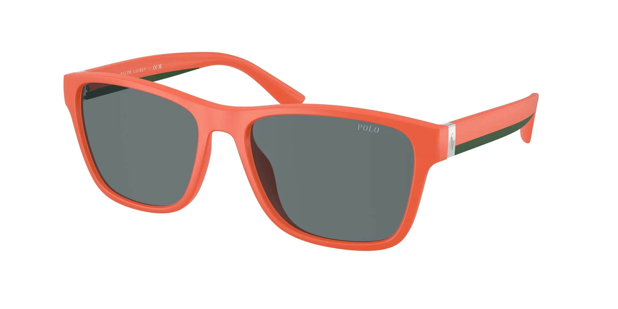 Polo Ralph Lauren PH4229U 54606G Occhiali da sole Iniettato Arancione Grigio Squadrata Normale - immagine 1