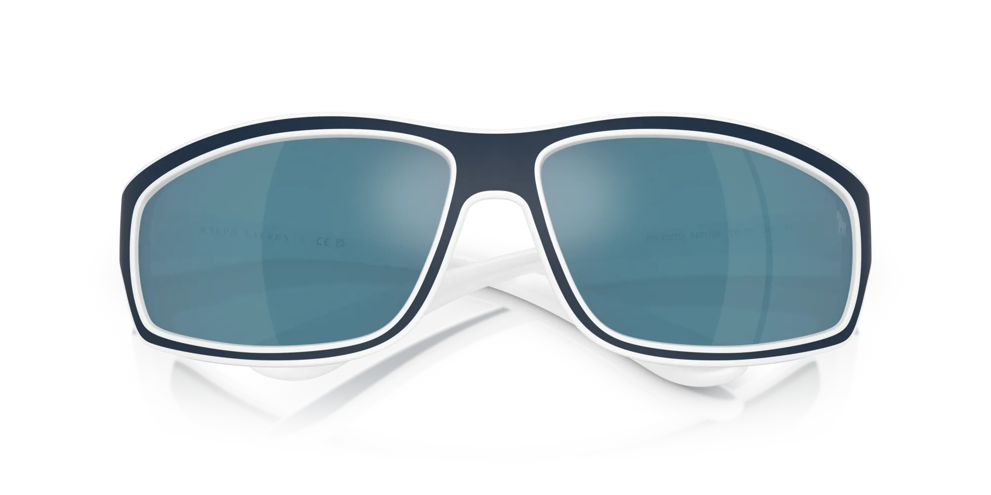 Polo Ralph Lauren PH4227U 547155 Occhiali da sole Iniettato Bianco Grigio Squadrata Specchiate - immagine 2