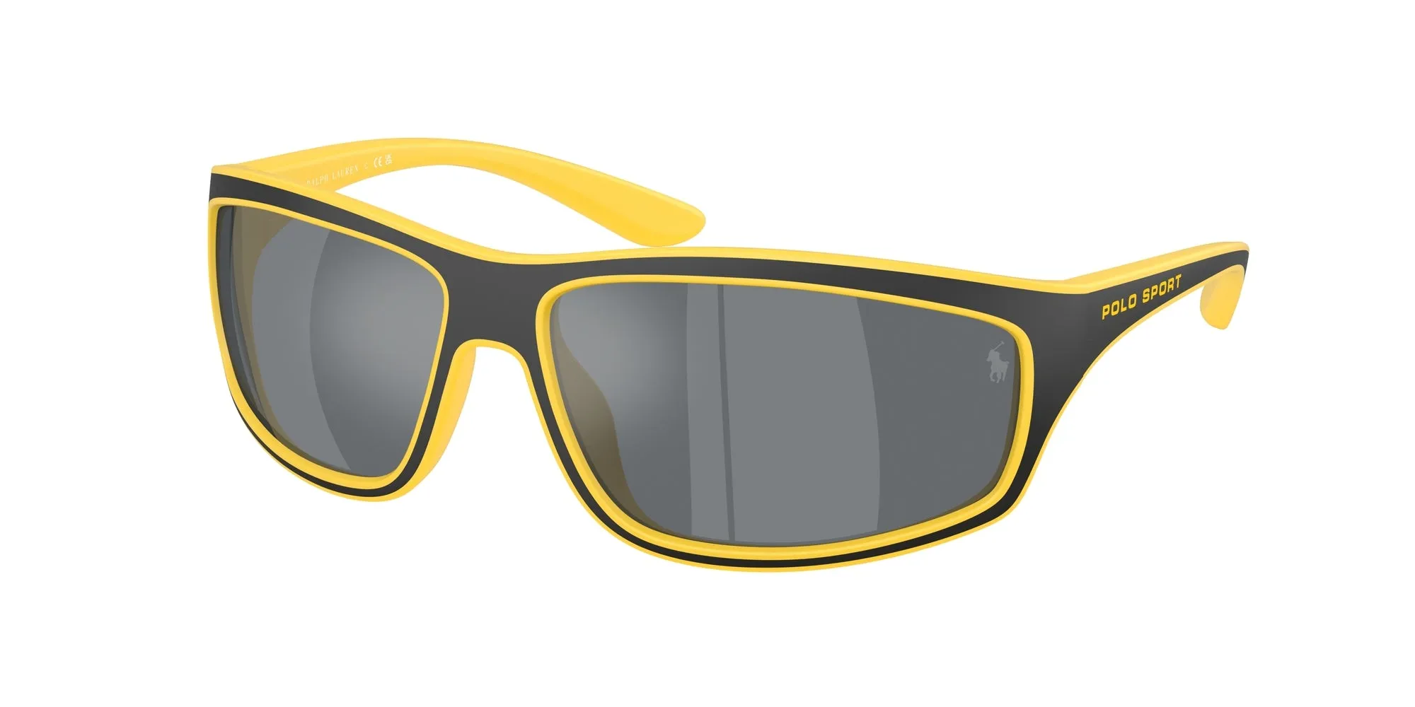 Polo Ralph Lauren PH4227U 51076G Occhiali da sole Iniettato Giallo Grigio Squadrata Specchiate - immagine 1