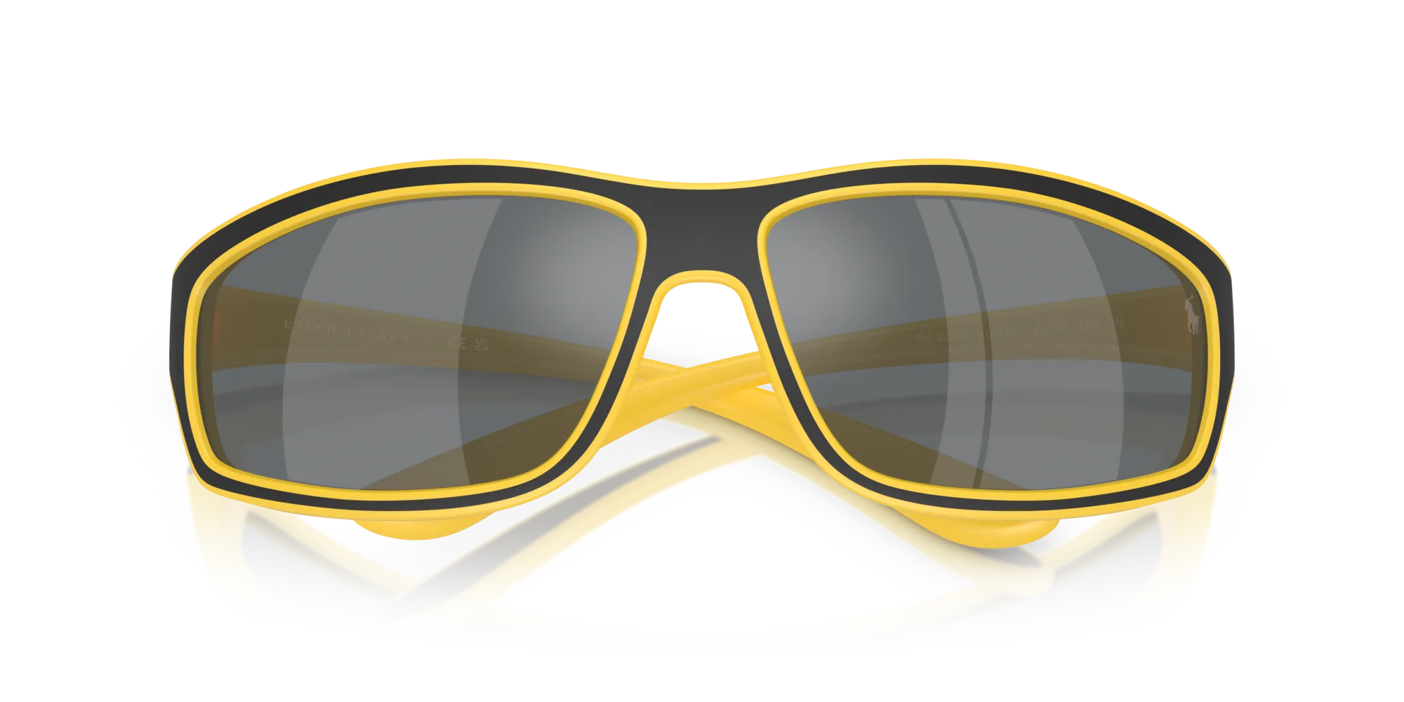 Polo Ralph Lauren PH4227U 51076G Occhiali da sole Iniettato Giallo Grigio Squadrata Specchiate - immagine 2