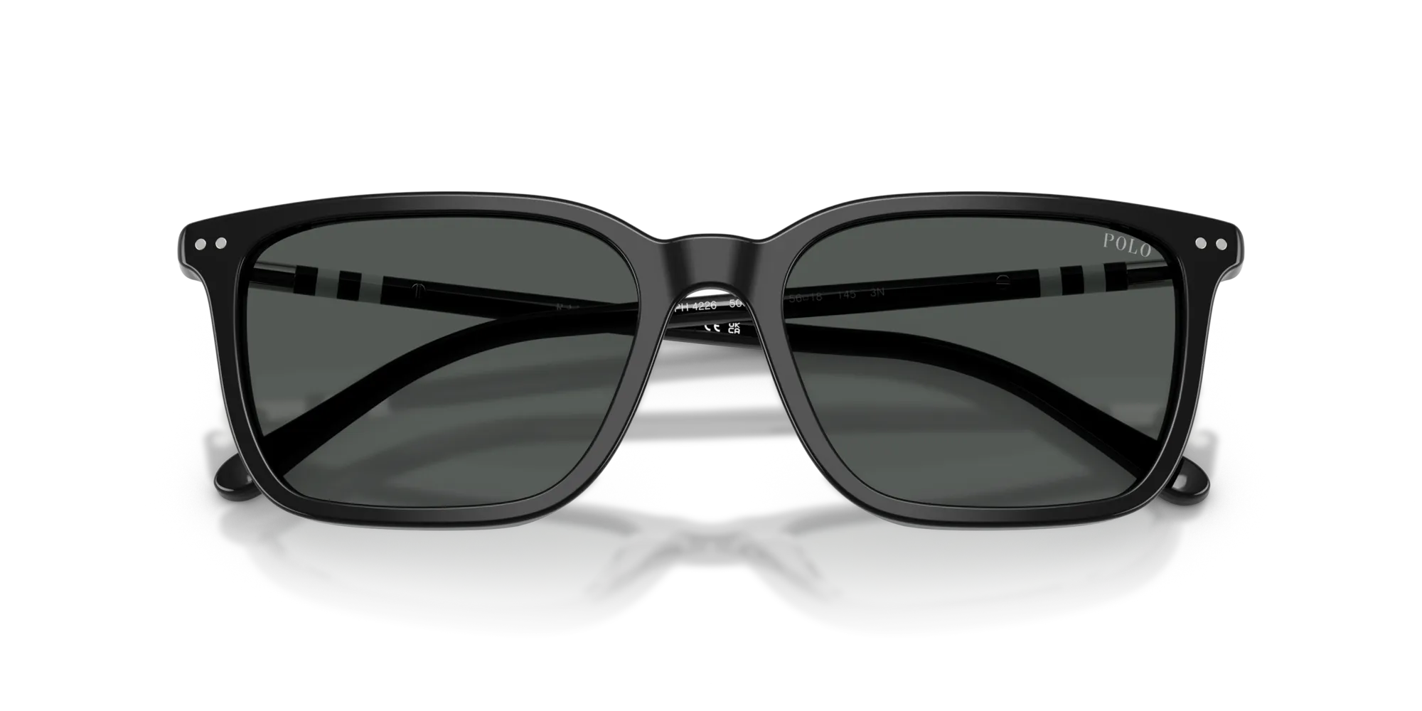 Polo Ralph Lauren PH4226 500187 Occhiali da sole Acetato Nero Grigio Pillow Normale - immagine 2