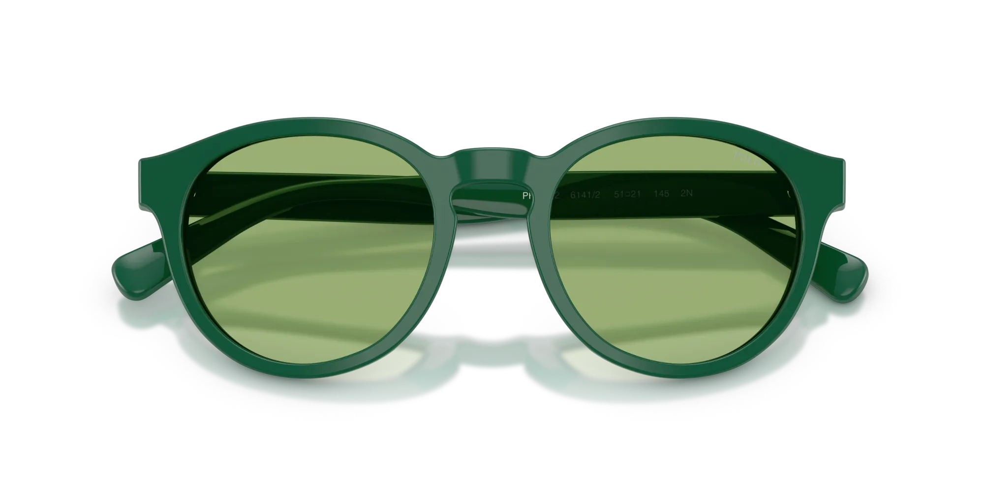 Polo Ralph Lauren PH4192 6141/2 Occhiali da sole Acetato Verde Verde Rotonda Normale - immagine 2