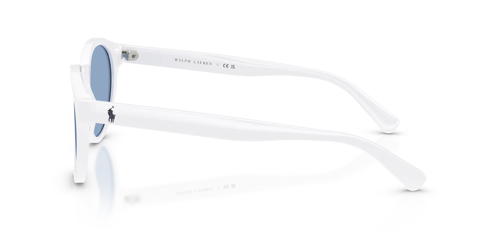 Polo Ralph Lauren PH4192 554472 Occhiali da sole Acetato Bianco Blu Rotonda Normale - immagine 4