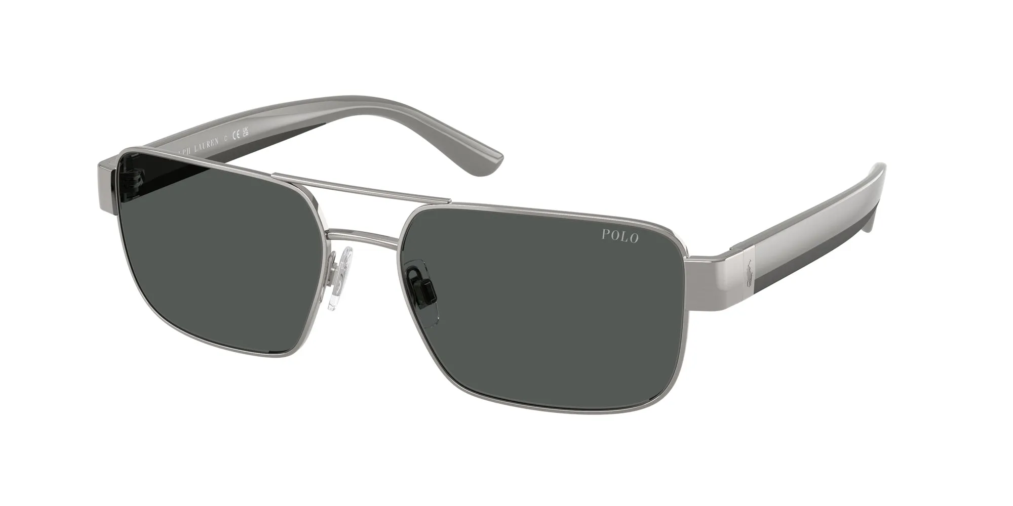Polo Ralph Lauren PH3161 926687 Occhiali da sole Metallo Grigio Grigio Squadrata Normale - immagine 1