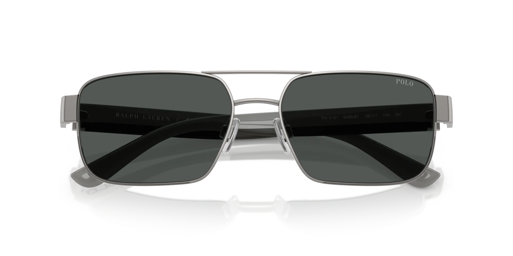 Polo Ralph Lauren PH3161 926687 Occhiali da sole Metallo Grigio Grigio Squadrata Normale - immagine 2