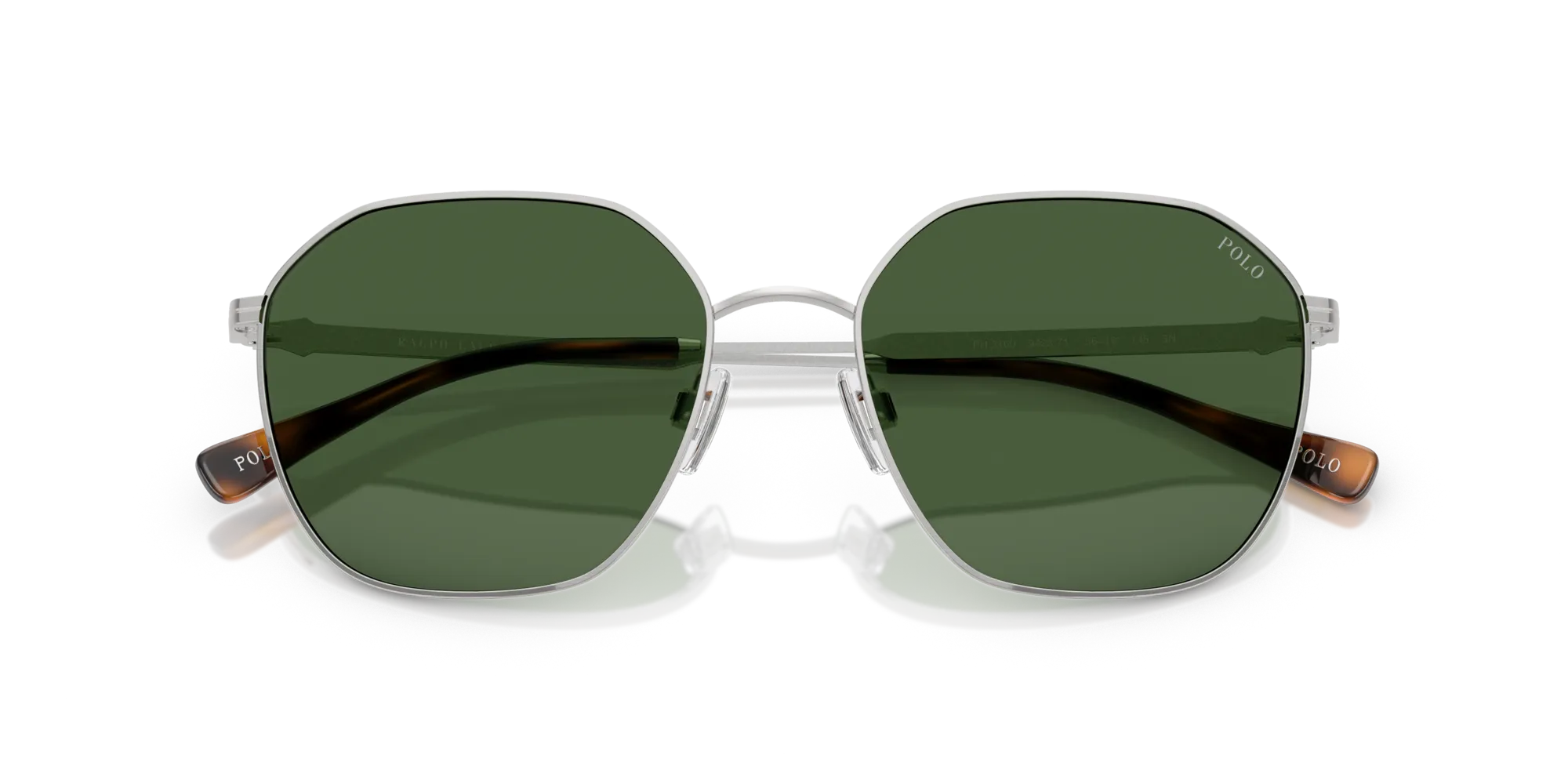 Polo Ralph Lauren PH3160 942371 Occhiali da sole Metallo Argento Verde Geometrica Normale - immagine 2