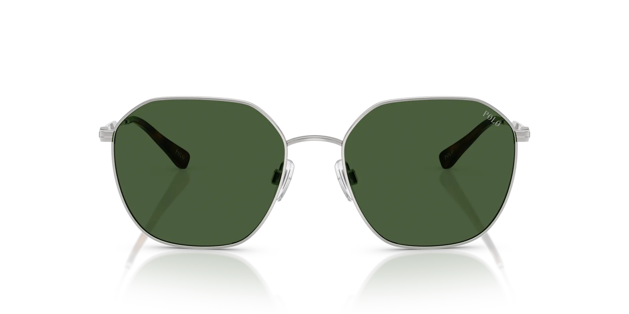 Polo Ralph Lauren PH3160 942371 Occhiali da sole Metallo Argento Verde Geometrica Normale - immagine 3