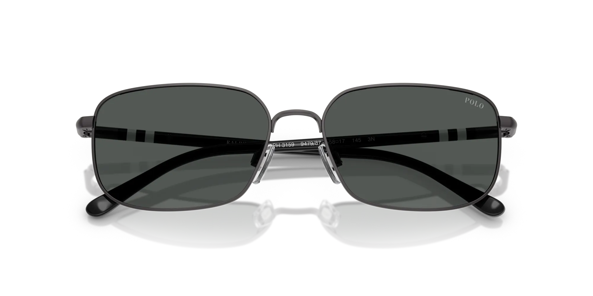 Polo Ralph Lauren PH3159 947987 Occhiali da sole Metallo Grigio Grigio Squadrata Normale - immagine 2