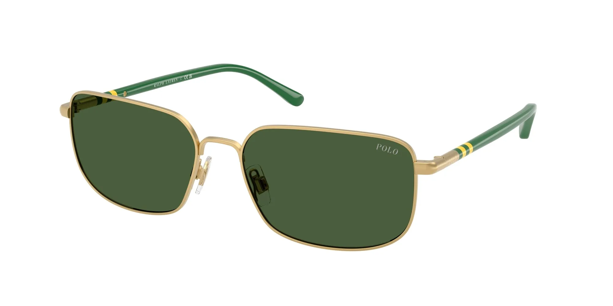 Polo Ralph Lauren PH3159 947771 Occhiali da sole Metallo Oro Verde Squadrata Normale - immagine 1