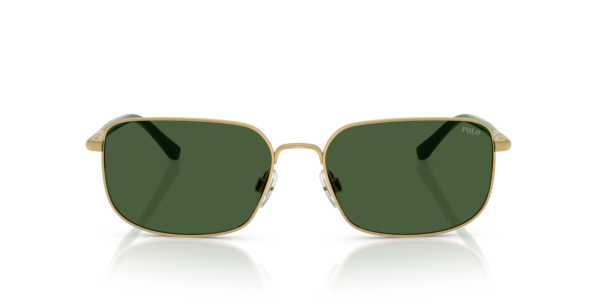 Polo Ralph Lauren PH3159 947771 Occhiali da sole Metallo Oro Verde Squadrata Normale - immagine 3