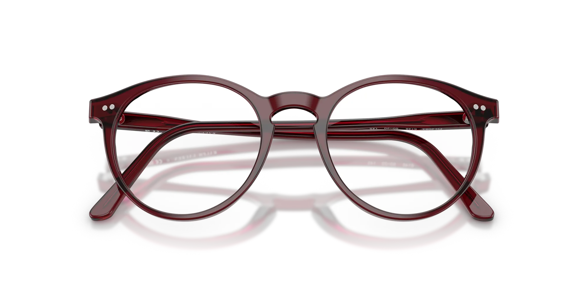 Polo Ralph Lauren PH2083 6146 Montature da vista Acetato Rosso Pantos Normale - immagine 2