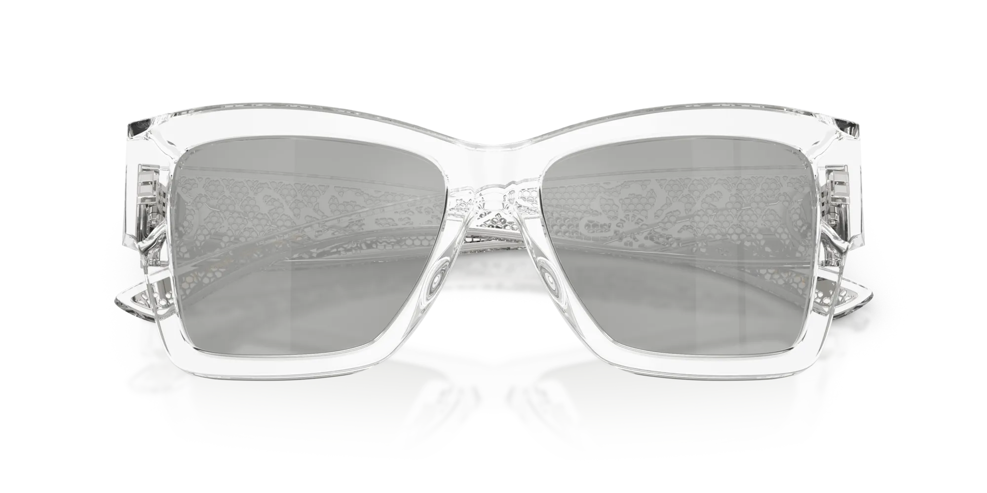 Dolce & Gabbana DG4493 31338V Occhiali da sole Acetato Trasparente Grigio Squadrata Specchiate - immagine 2