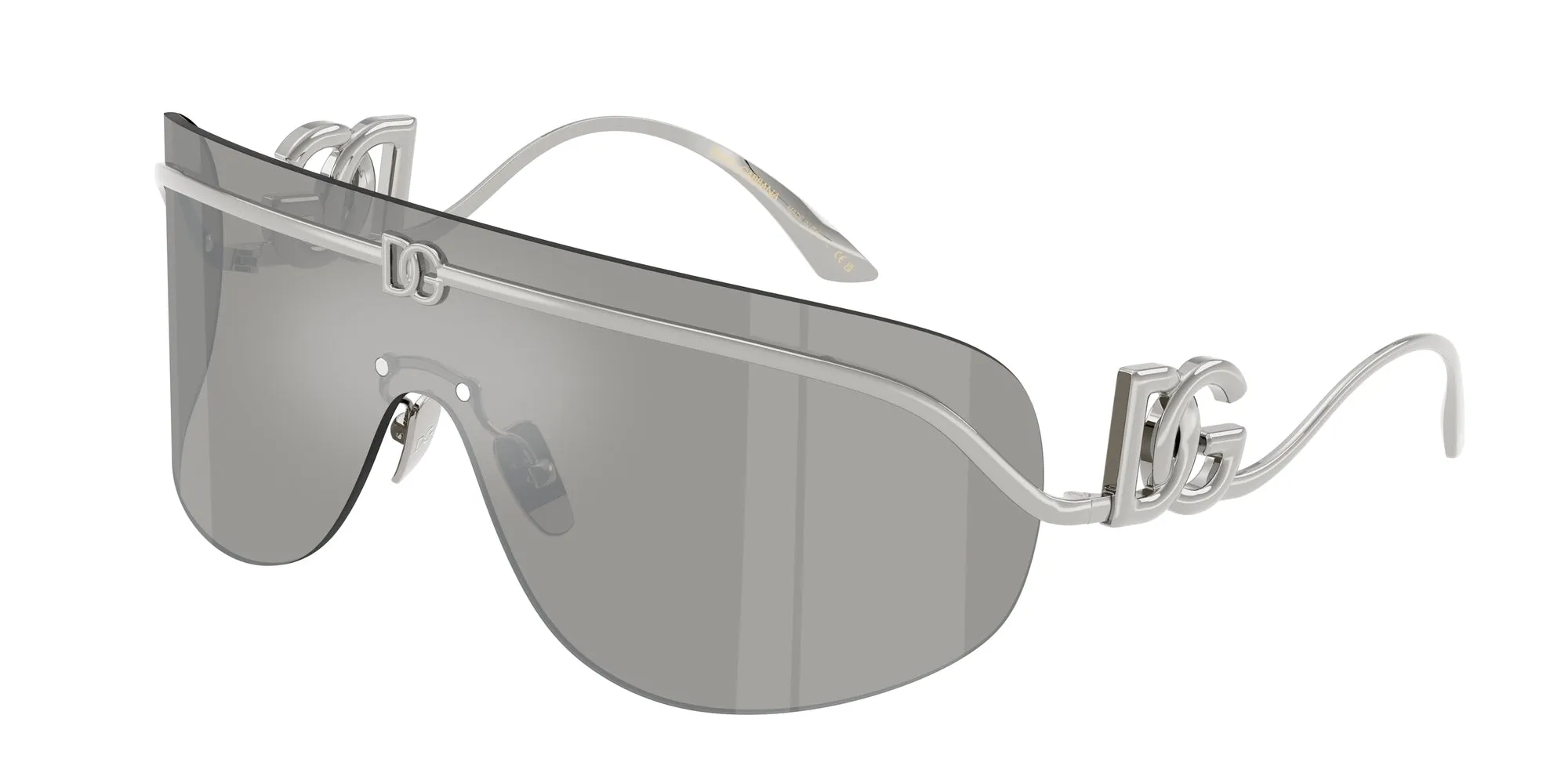 Dolce & Gabbana DG2320 05/6G Occhiali da sole Metallo Argento Grigio Pillow Specchiate - immagine 1