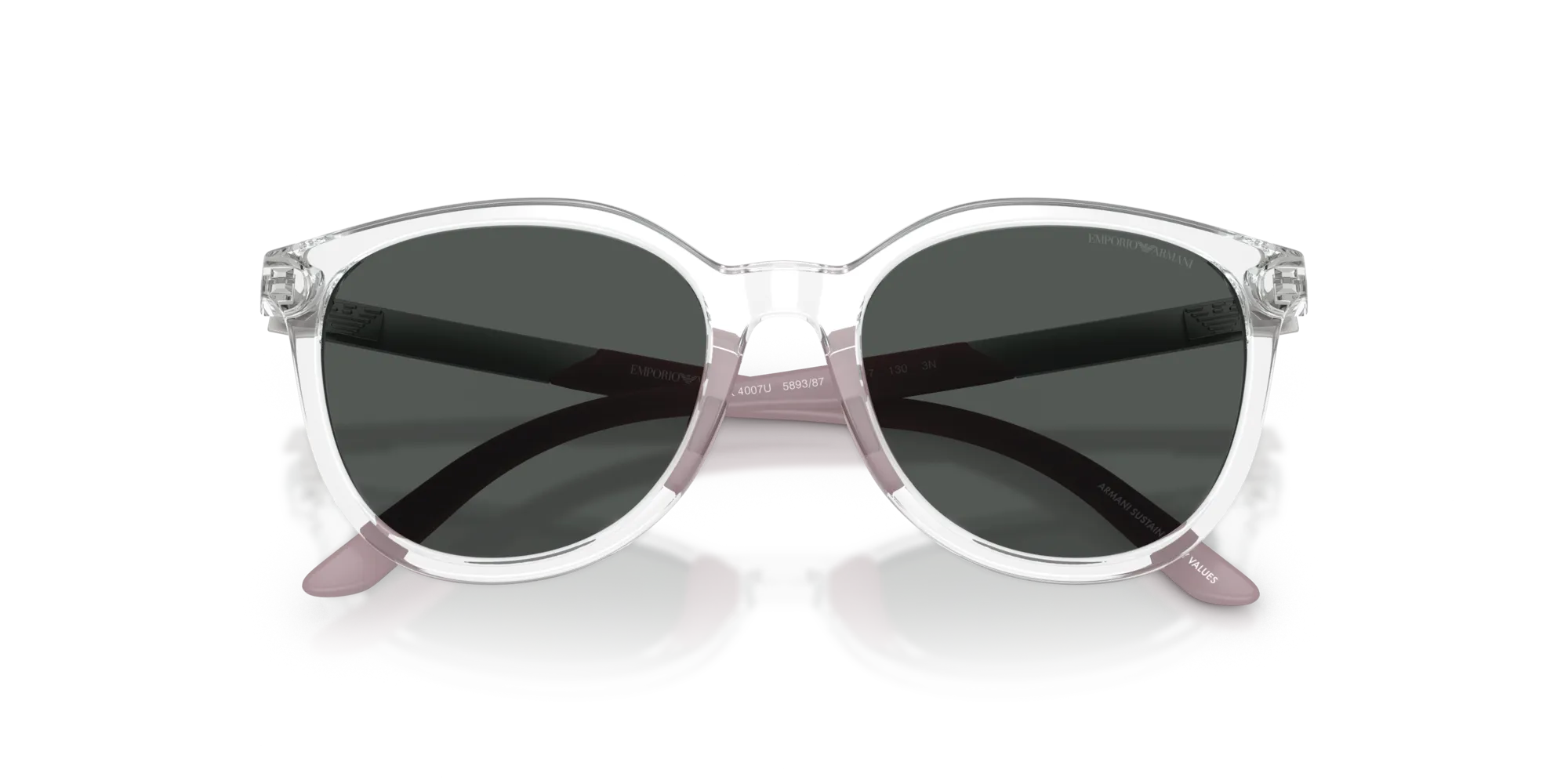 Emporio Armani EK4007U 589387 Occhiali da sole Iniettato Trasparente Grigio Cat Eye Normale - immagine 2