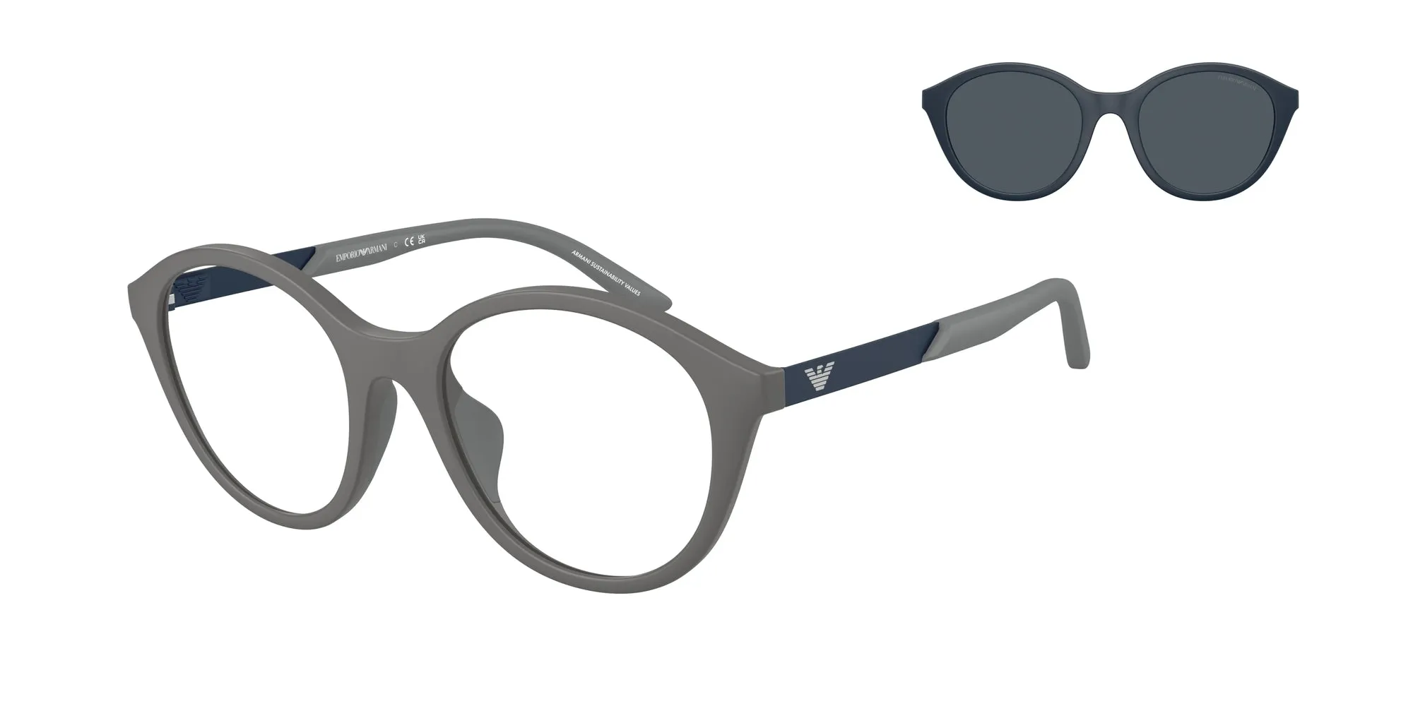 Emporio Armani EK4005U 62771W Occhiali da sole bambino Iniettato Grigio Trasparente Rotonda Normale - immagine 1