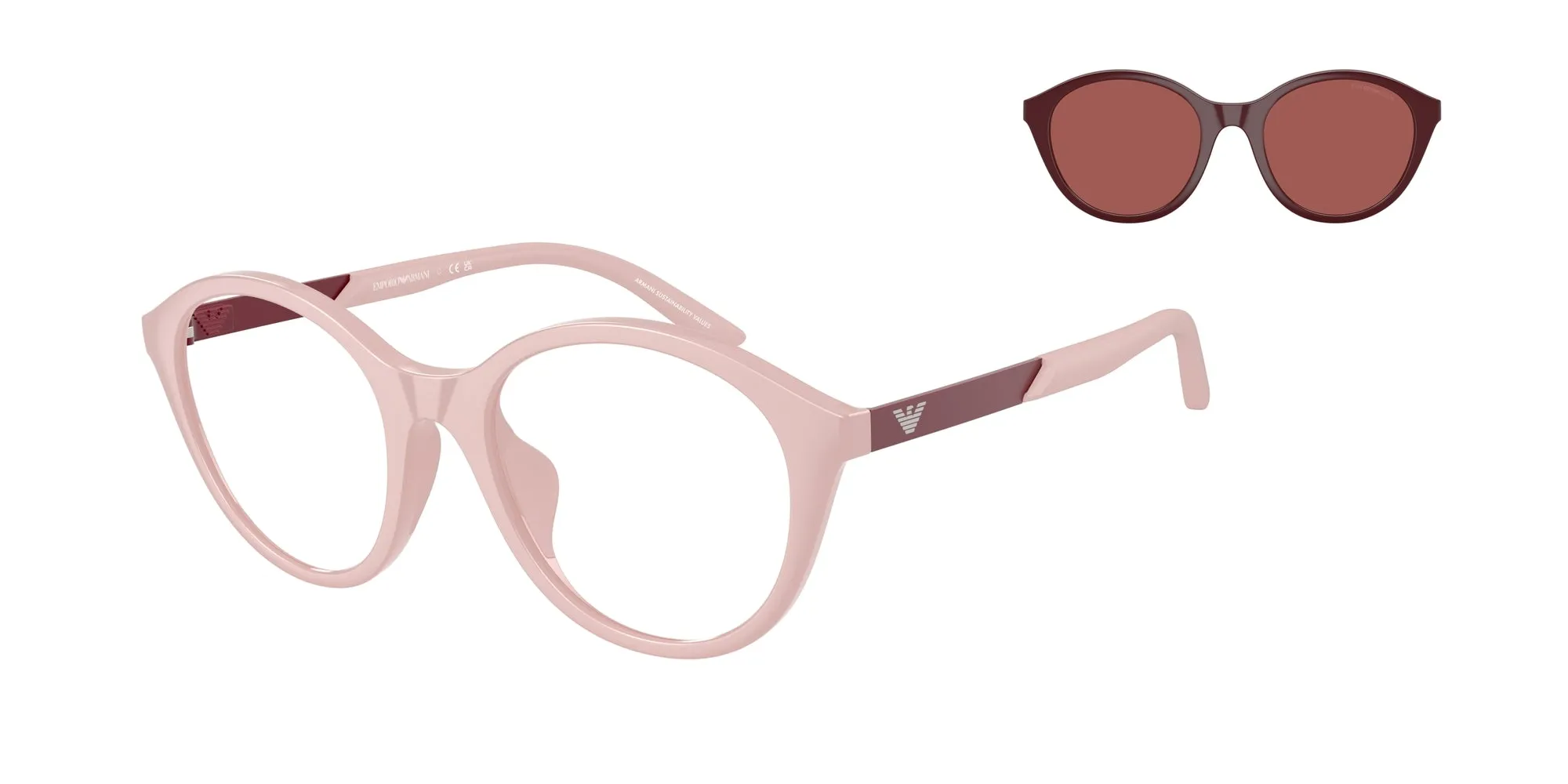 Emporio Armani EK4005U 62751W Occhiali da sole bambino Iniettato Rosa Trasparente Rotonda Normale - immagine 1