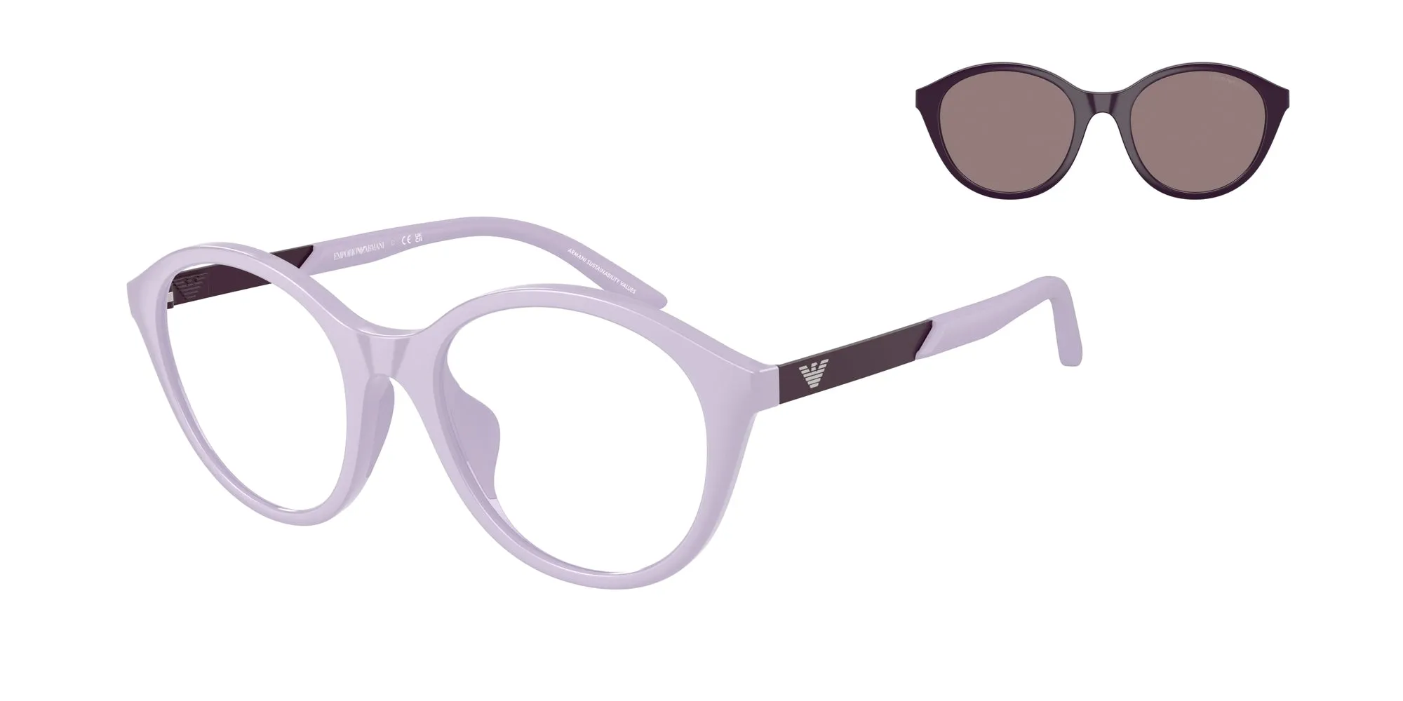Emporio Armani EK4005U 62741W Occhiali da sole bambino Iniettato Viola Trasparente Rotonda Normale - immagine 1
