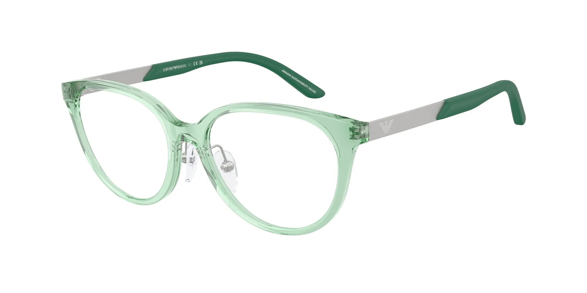 Emporio Armani EK3010 6281 Montature da vista Iniettato Verde Cat Eye Normale - immagine 1