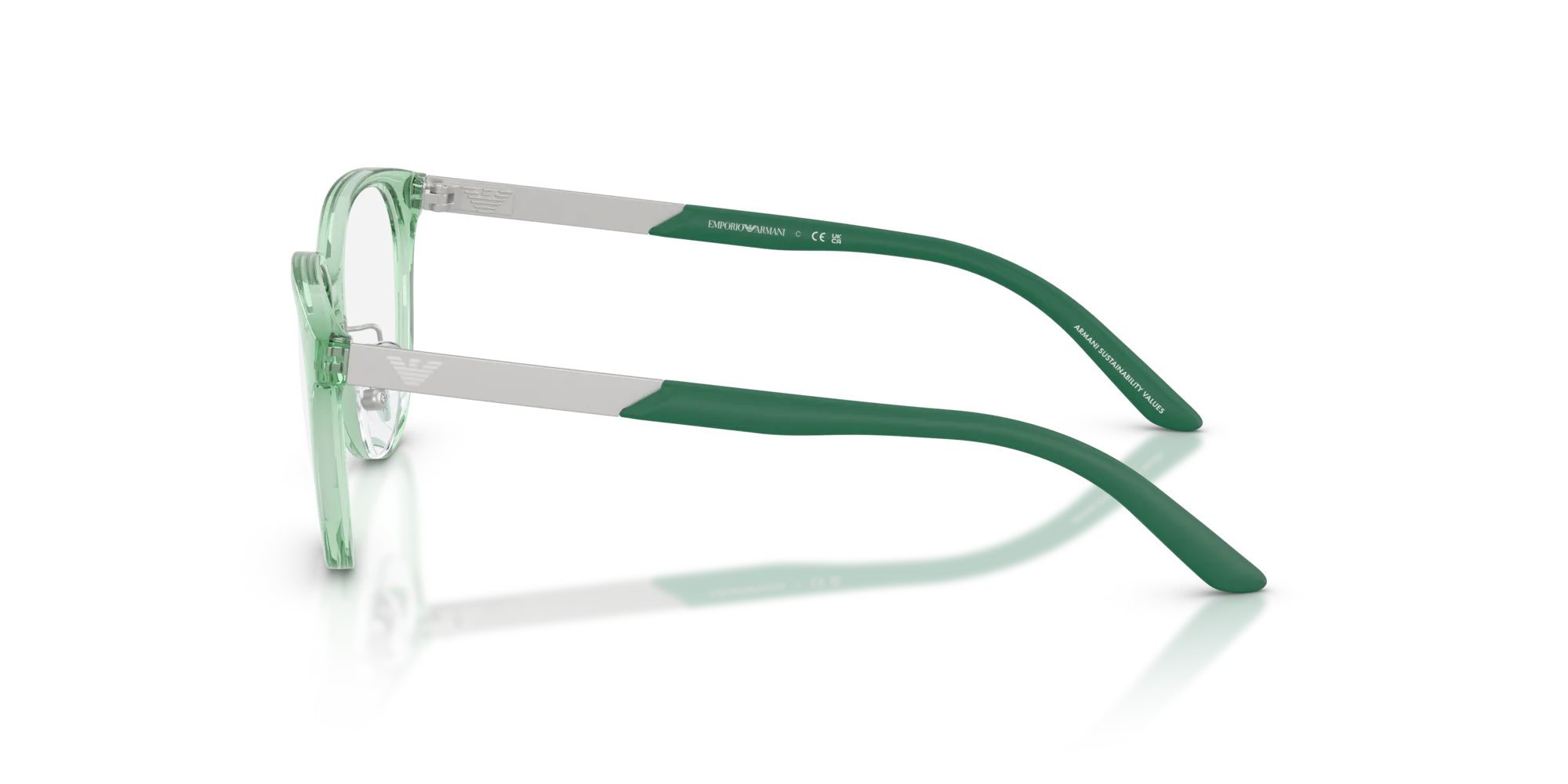 Emporio Armani EK3010 6281 Montature da vista Iniettato Verde Cat Eye Normale - immagine 4