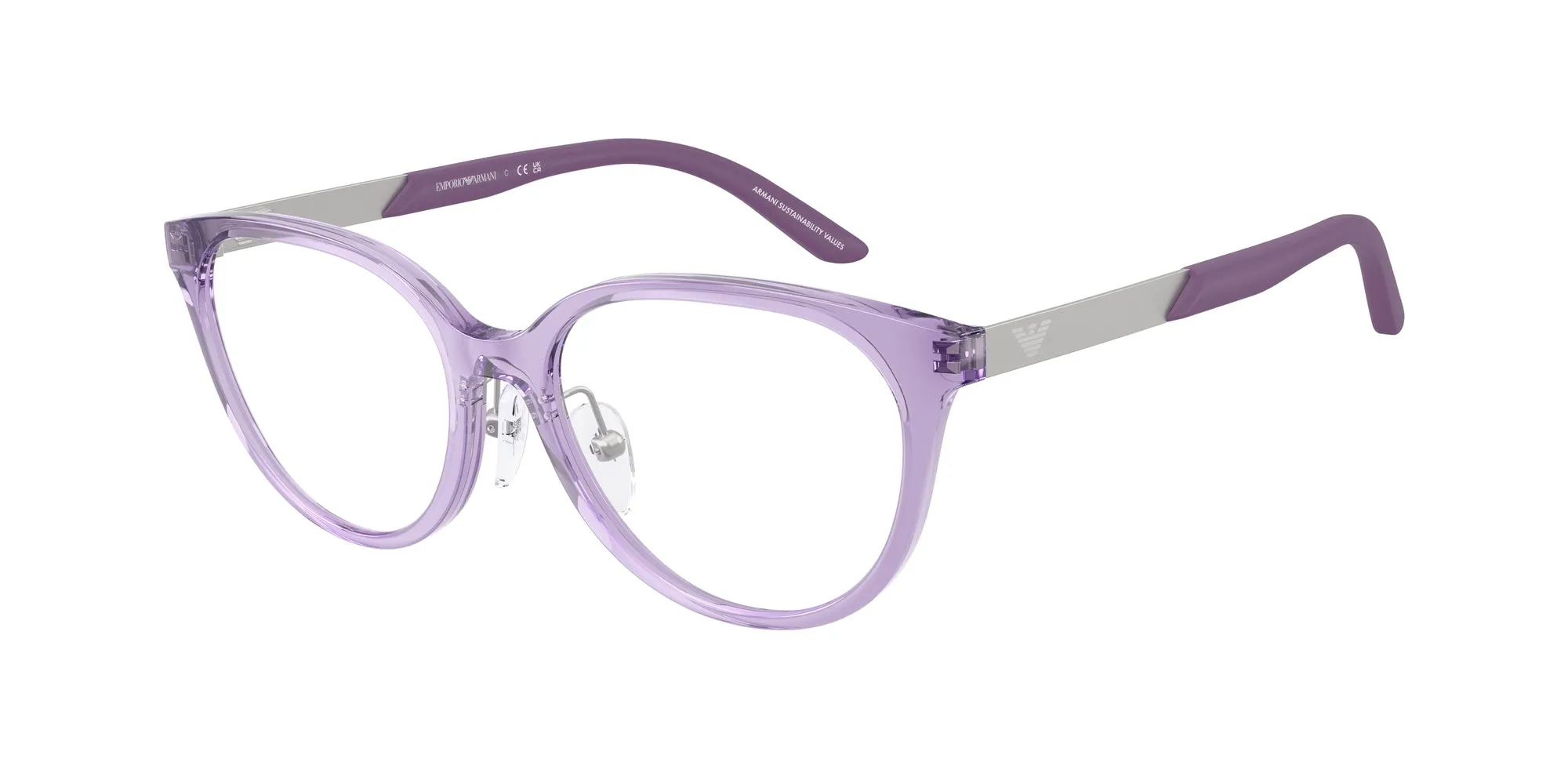 Emporio Armani EK3010 6280 Montature da vista Iniettato Viola Cat Eye Normale - immagine 1