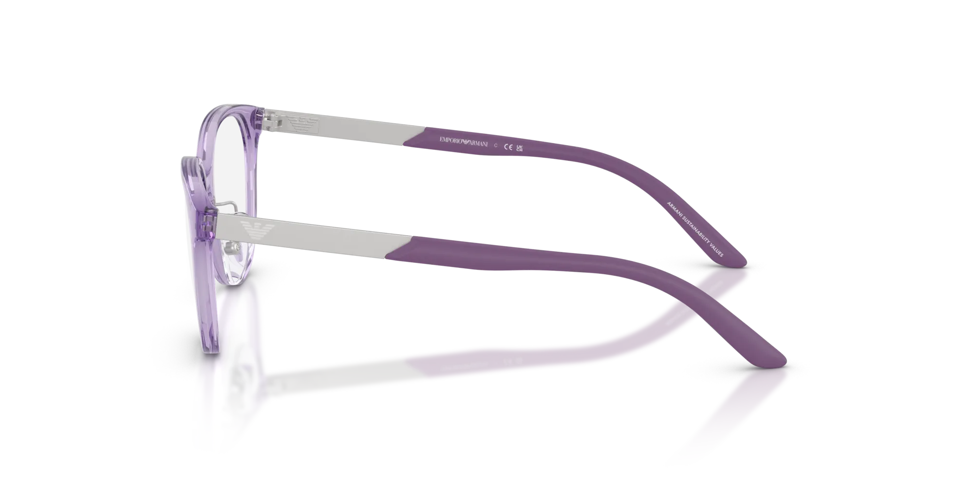 Emporio Armani EK3010 6280 Montature da vista Iniettato Viola Cat Eye Normale - immagine 4