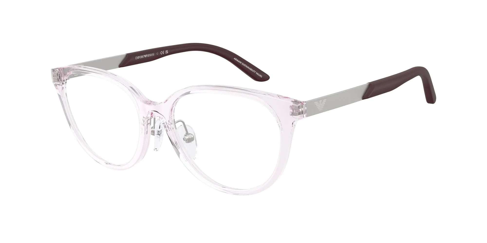 Emporio Armani EK3010 6139 Montature da vista Iniettato Rosa Cat Eye Normale - immagine 1