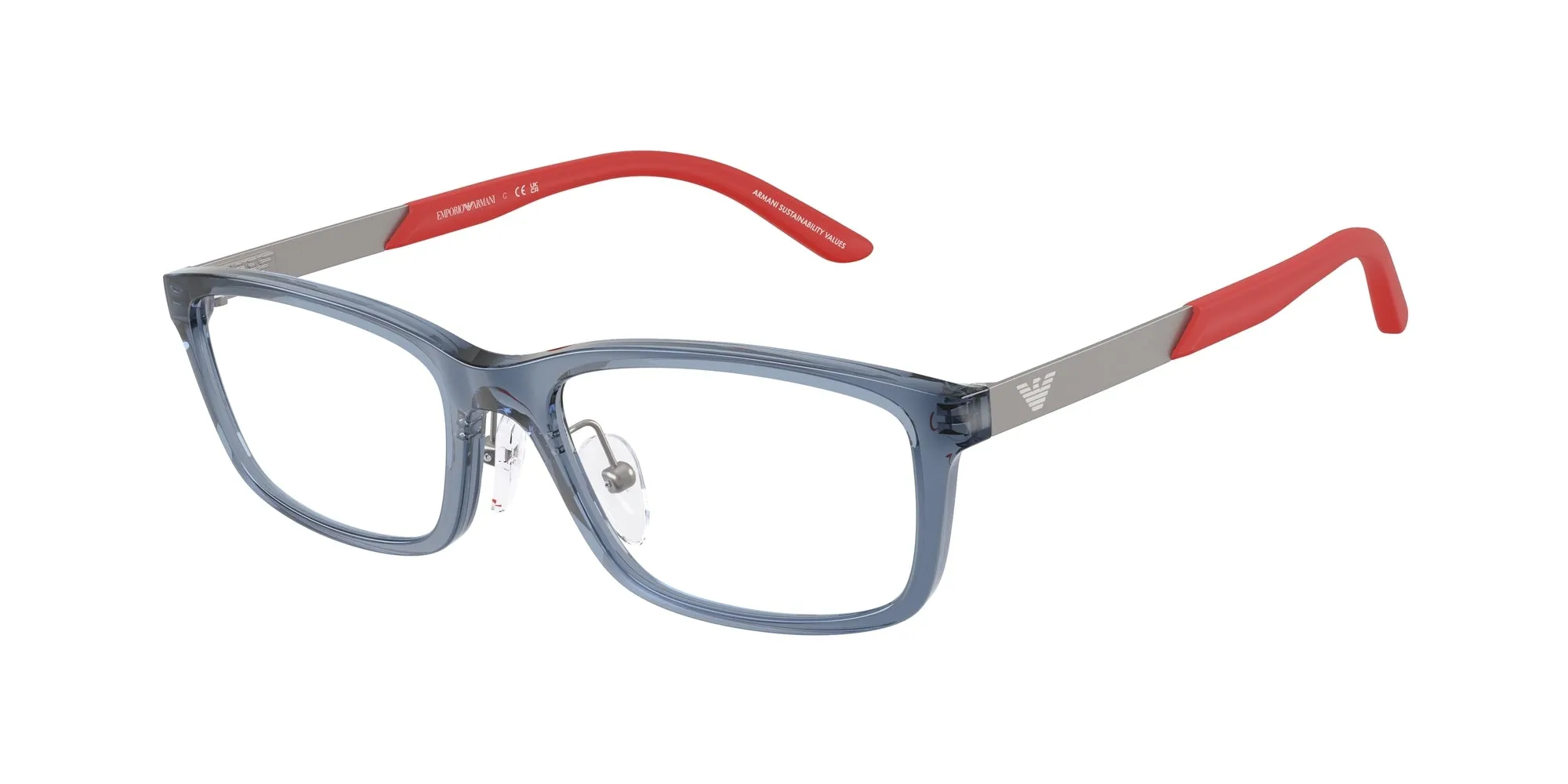 Emporio Armani EK3009 6278 Montature da vista Iniettato Blu Squadrata Normale - immagine 1
