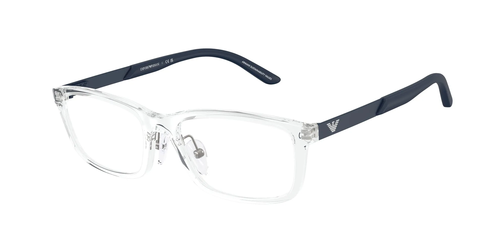Emporio Armani EK3009 5893 Montature da vista Iniettato Trasparente Squadrata Normale - immagine 1