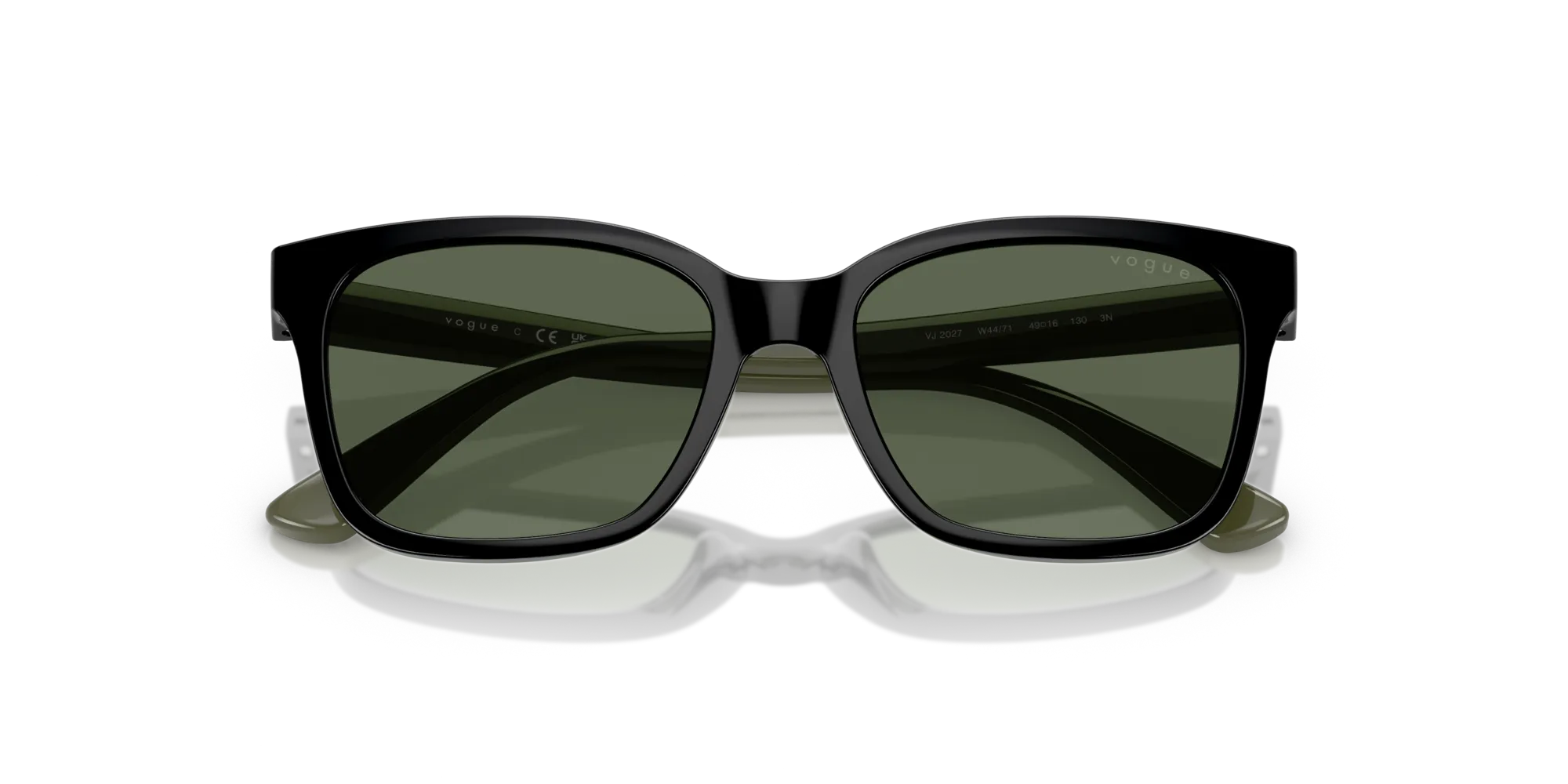 VOGUE EYEWEAR VJ2027 W44/71 Occhiali da sole bambino Nylon Nero Verde Squadrata Normale - immagine 2