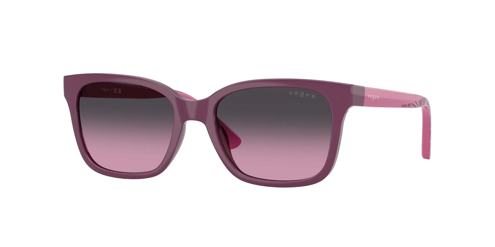 VOGUE EYEWEAR VJ2027 32134Q Occhiali da sole bambino Nylon Viola Grigio Squadrata Normale Sfumato - immagine 1