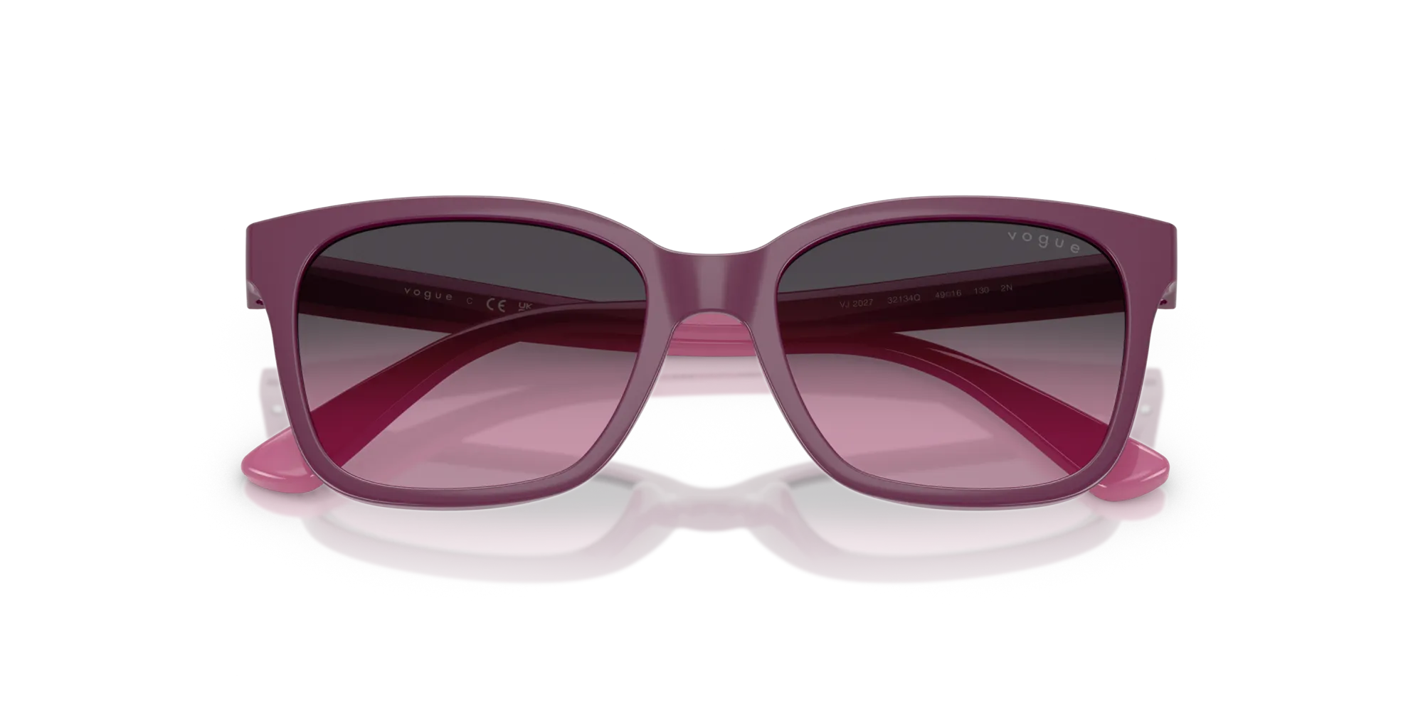 VOGUE EYEWEAR VJ2027 32134Q Occhiali da sole bambino Nylon Viola Grigio Squadrata Normale Sfumato - immagine 2