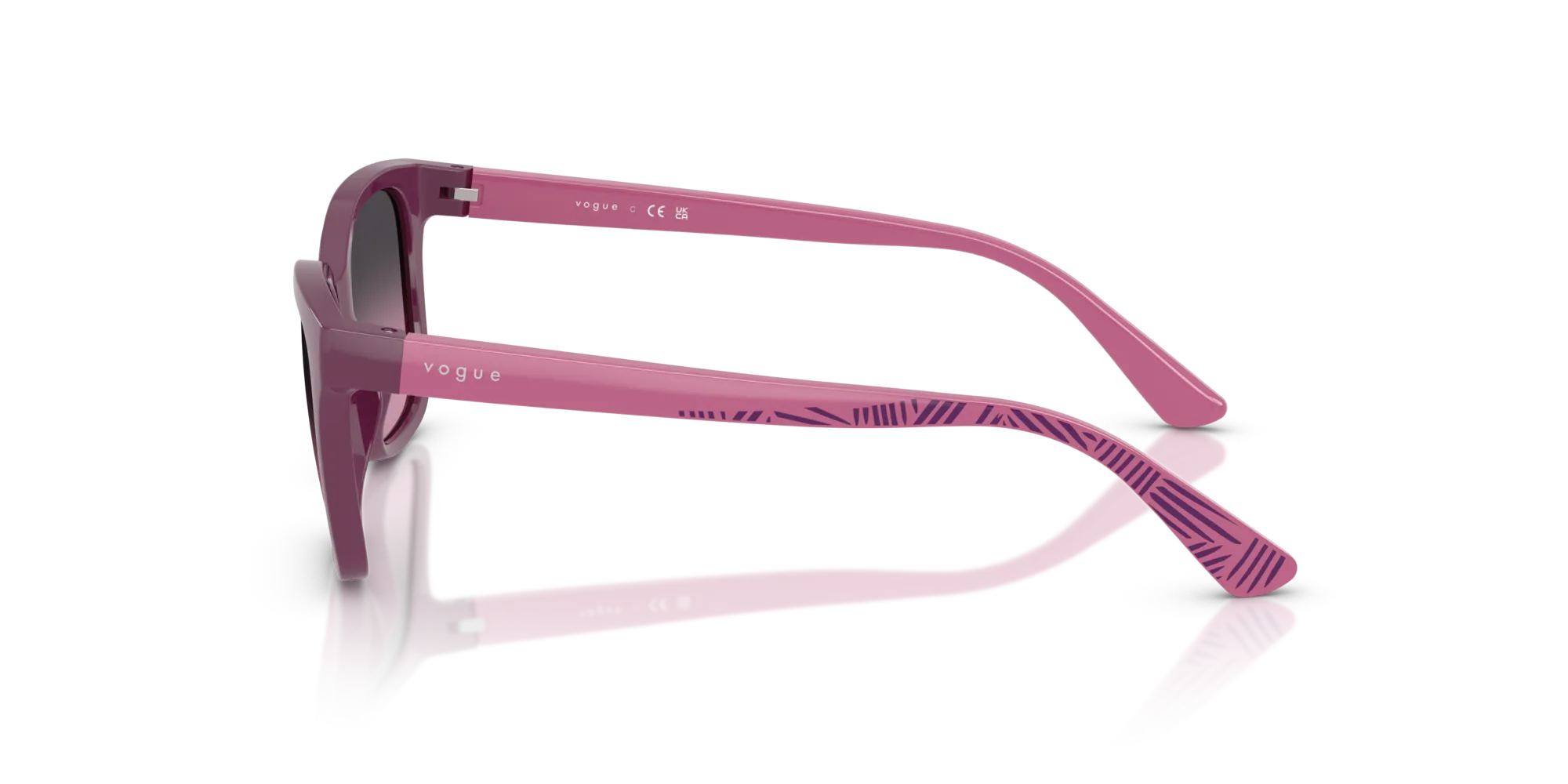 VOGUE EYEWEAR VJ2027 32134Q Occhiali da sole bambino Nylon Viola Grigio Squadrata Normale Sfumato - immagine 4