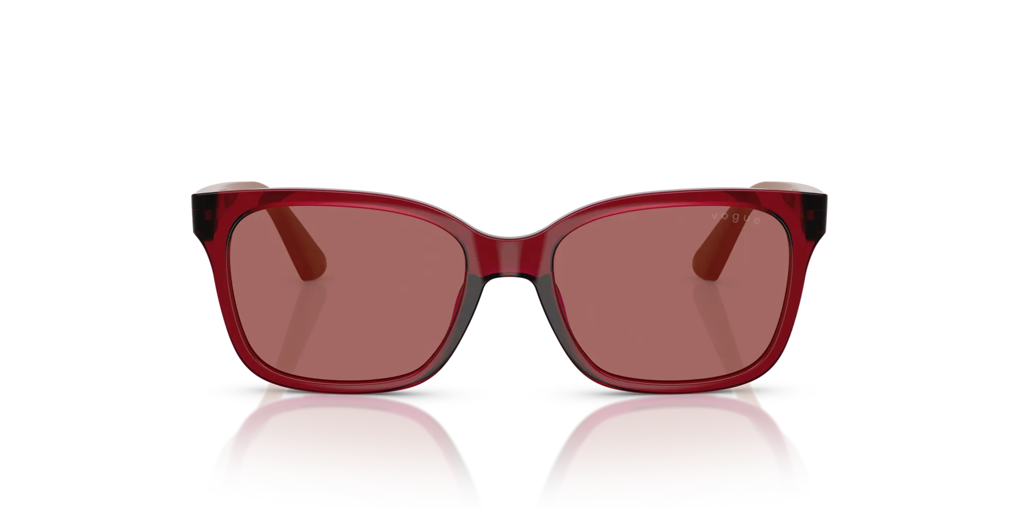 VOGUE EYEWEAR VJ2027 306669 Occhiali da sole Nylon Rosso Viola Squadrata Normale - immagine 3