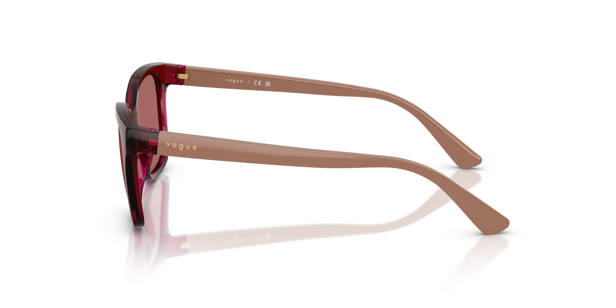 VOGUE EYEWEAR VJ2027 306669 Occhiali da sole Nylon Rosso Viola Squadrata Normale - immagine 4